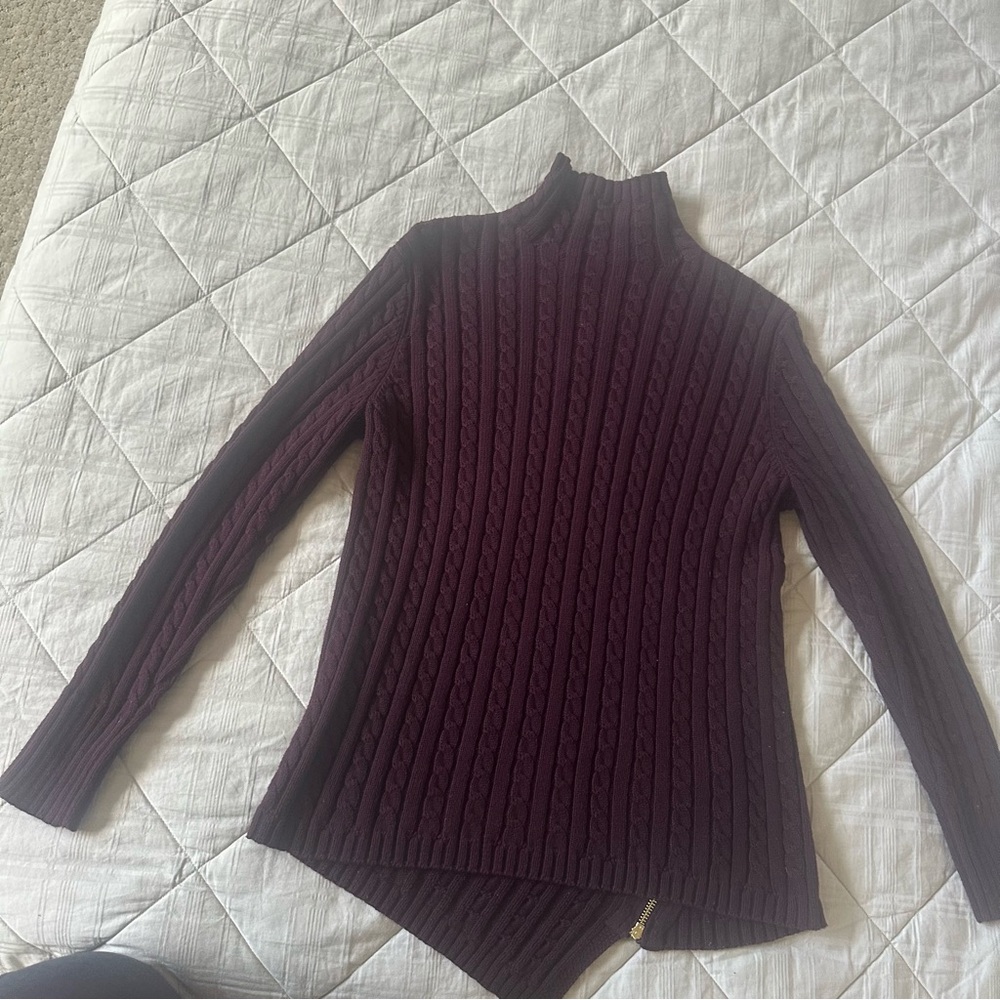525 America Maroon Asymmetrical Turtleneck Sweater- Sz Women’s S - Picture 8 of 10